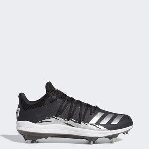 adidas Men's Black & White Baseball Cleats with Metallic Accents